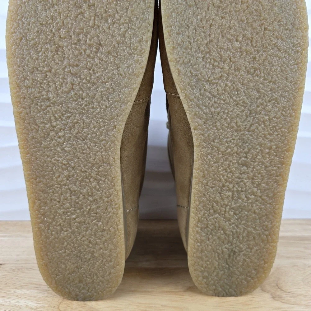 Clarks Wallaston Boots Mens Size 11 Sand Suede Wallabee Style Moc Toe Chukka